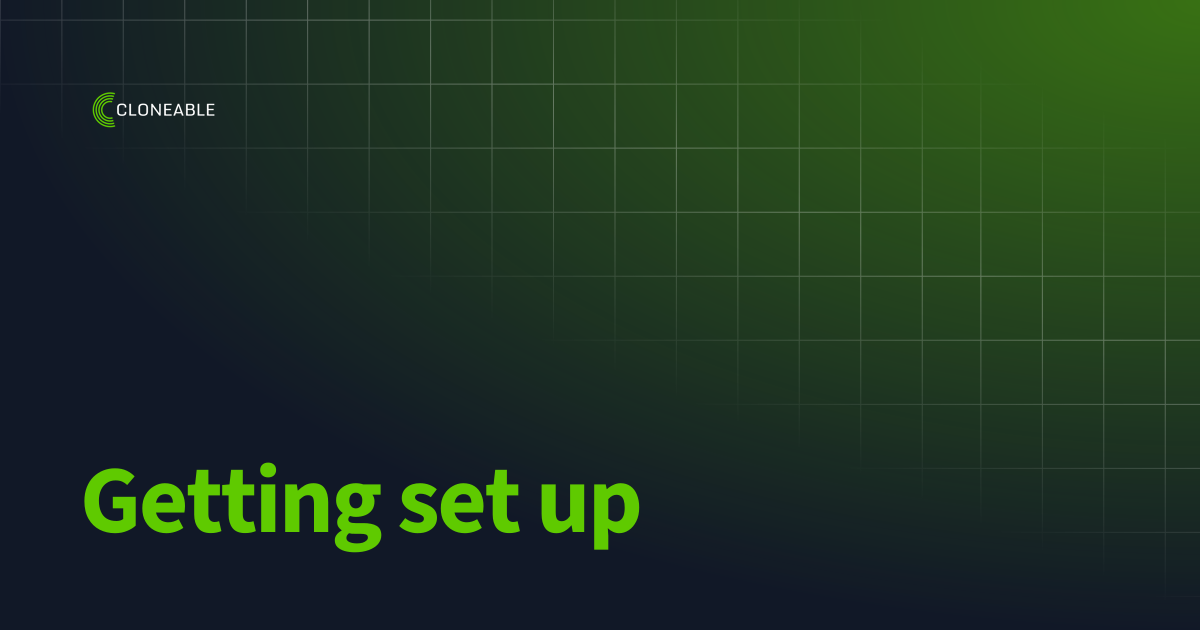 Getting set up cloneable documentation